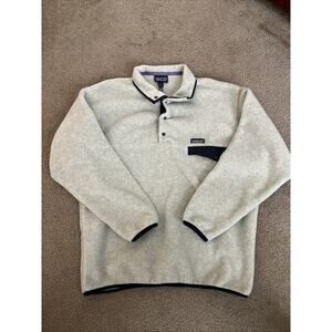 Vintage Patagonia Synchilla Snap-T Fleece Pullover Jacket Oatmeal Cream Size L
